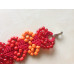 "Leaves" Macrame Red and Orange Bracelet