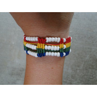 Rainbow Macrame White Bracelet