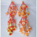Set of 4 Folk Art Ornaments - Red