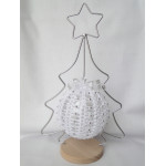 Crocheted Christmas decoration - white and silver, hanging tree ornament