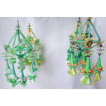 Set of 4 Folk Art Ornaments - Green