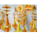 Set of 5 Folk Art Ornaments - Orange